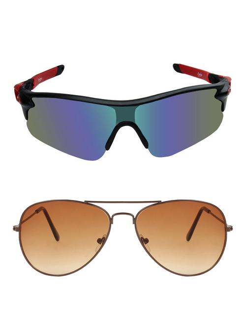 zyaden combo of 2 sunglasses sport and aviator - combo 2818 - 15457279 - Very Small Image - 1