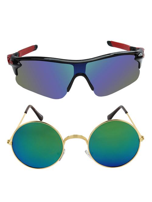 zyaden combo of 2 sunglasses sport and round - combo 2863 - 15457324 - Very Small Image - 1