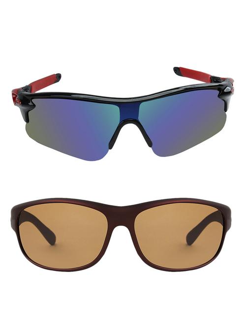 zyaden combo of 2 sunglasses sport and wraparound - combo 2865 - 15457326 - Very Small Image - 1