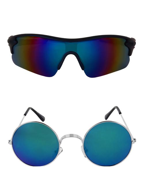 zyaden combo of 2 sunglasses sport and round - combo 2887 - 15457348 - Very Small Image - 1