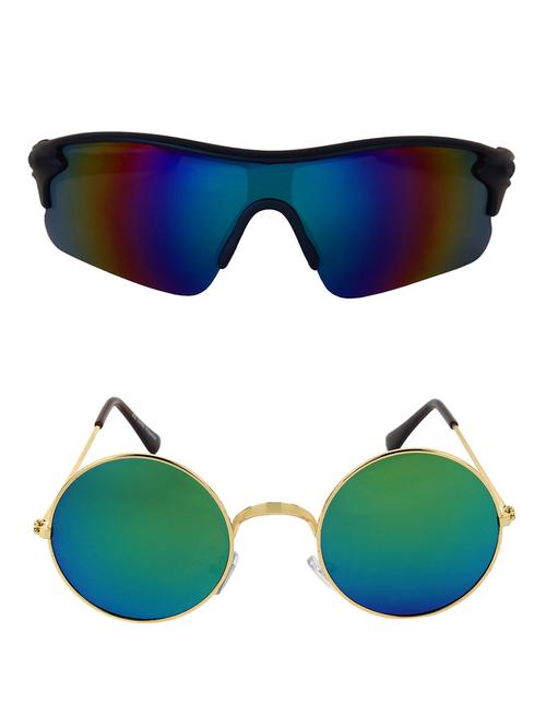 zyaden combo of 2 sport and round sunglasses- combo 2888 - 15457349 - Very Small Image - 1