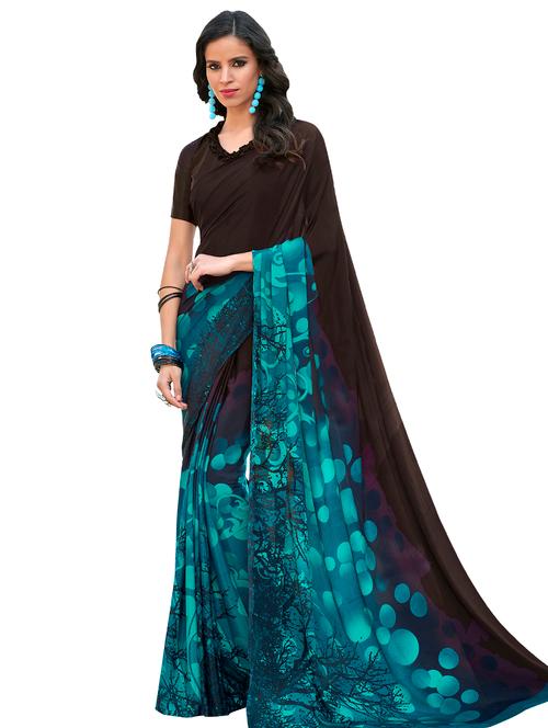 digital printed polka dots saree with blouse - 15457973 - Very Small Image - 1