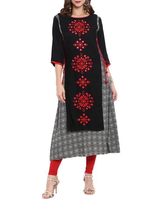 layered embroidered kurta - 15458072 - Very Small Image - 1