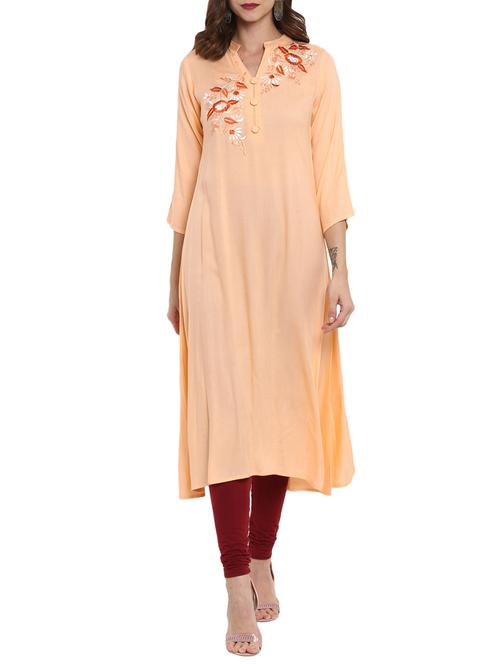 a-line embroidered kurta - 15458074 - Very Small Image - 1