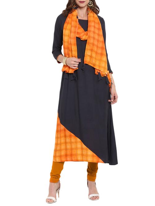 a-line checks kurta - 15458093 - Very Small Image - 1