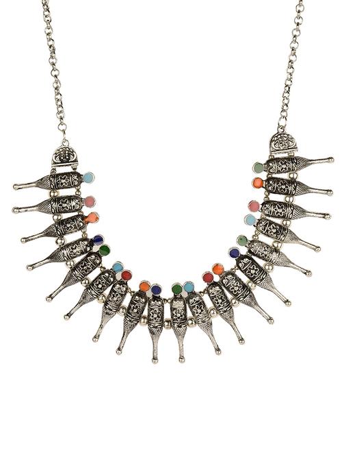 multi colored metal short necklace - 15458095 - Very Small Image - 1