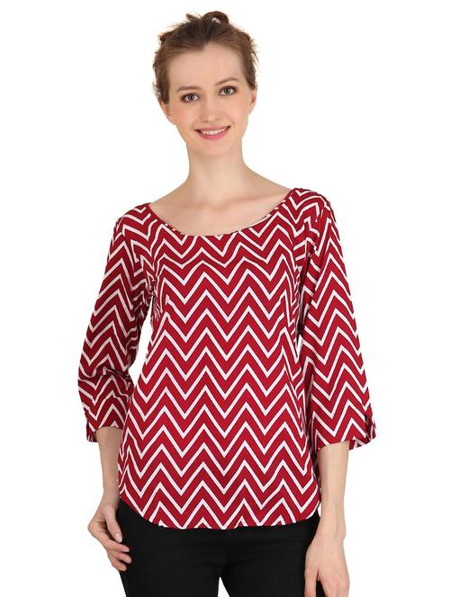 chevron rounded hem top - 15458200 - Very Small Image - 1