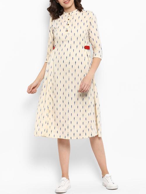 ikat mandarin collar a-line dress - 15458686 - Very Small Image - 1