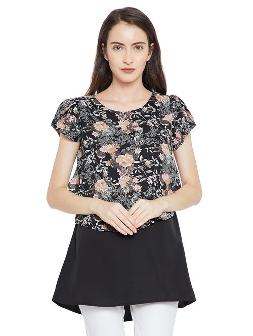 floral print layered high low tunic - 15458850 - Very Small Image - 1