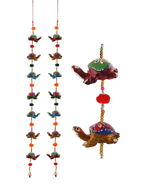 door hanging pair of 7 paper machie tortiose with pumpum - 15459319 - Very Small Image - 1
