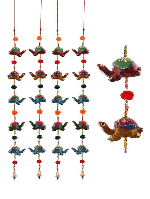 door hanging set of 4 pc of 5 paper machie tortiose with pumpum - 15459360 - Very Small Image - 1