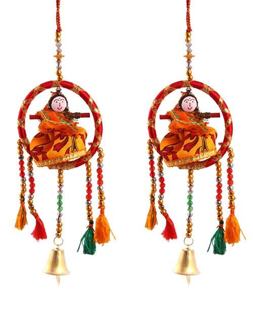door hanging set of 2 pc dolls with resham ring - 15459372 - Very Small Image - 1