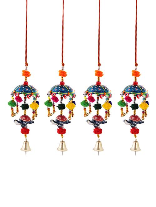 door hanging set of 4 pc umbrella with pumpum with 2pc tortoise with metal bell - 15459378 - Very Small Image - 1