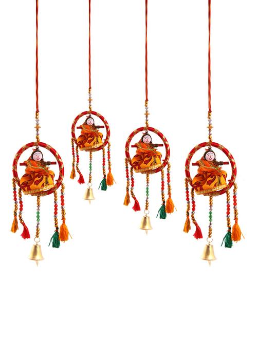 door hanging set of 4 pc dolls with resham ring - 15459381 - Very Small Image - 1