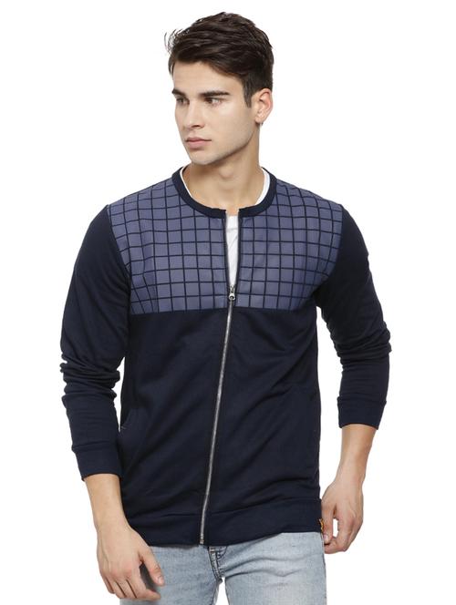 blue cotton casual jacket - 15460034 - Very Small Image - 1