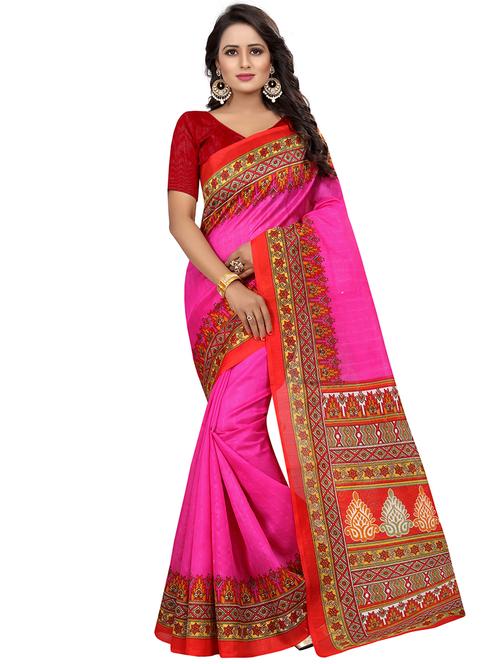 contrast border bhagalpuri saree - 15460291 - Very Small Image - 1