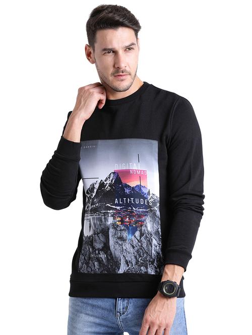 black cotton sweatshirt - 15460330 - Very Small Image - 1