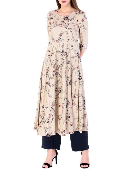 floral flared kurta pant set - 15460587 - Very Small Image - 1
