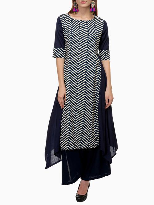 asymmetric chevron kurta - 15460594 - Very Small Image - 1