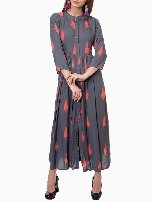 flared slit printed kurta - 15460607 - Very Small Image - 1