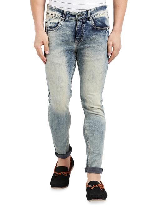 blue cotton washed jeans - 15461077 - Very Small Image - 1