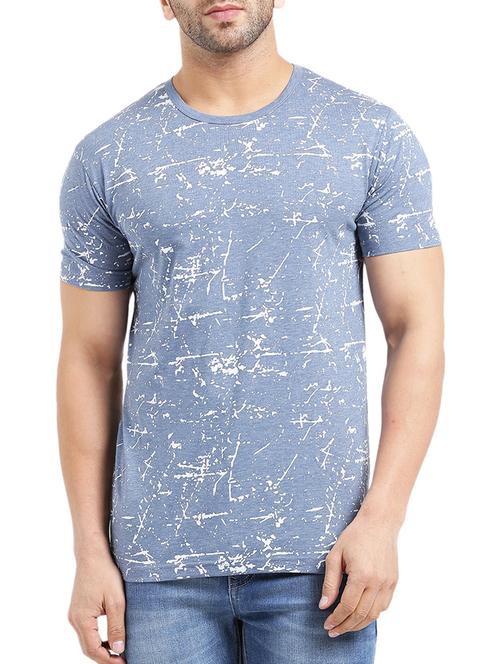blue cotton all over print t-shirt - 15461102 - Very Small Image - 1