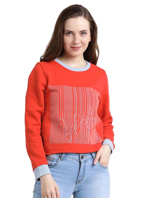 contrasting rib graphic sweatshirt - 15461177 - Very Small Image - 1