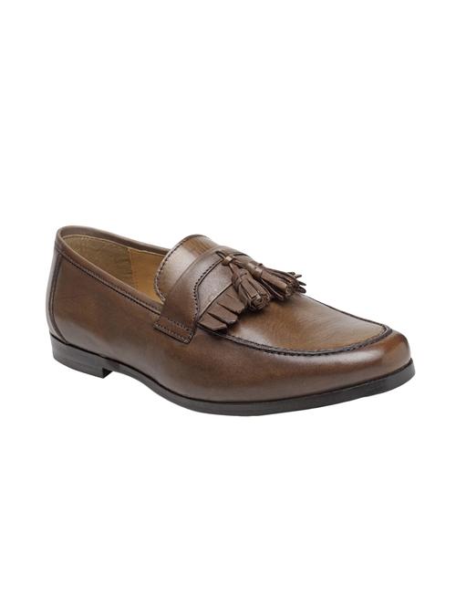 brown leather tassel slip ons - 15461337 - Very Small Image - 1