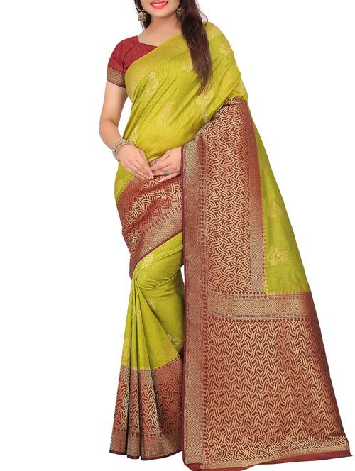 contrast border floral kanjivaram saree - 15462635 - Very Small Image - 1