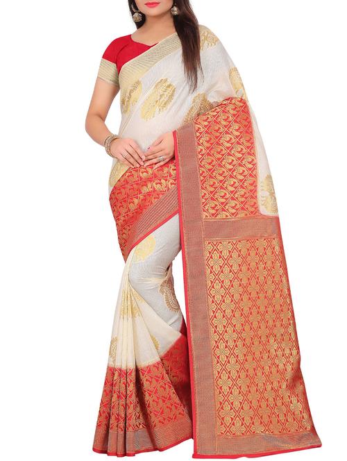 contrast border conversational kanjivaram saree - 15462649 - Very Small Image - 1