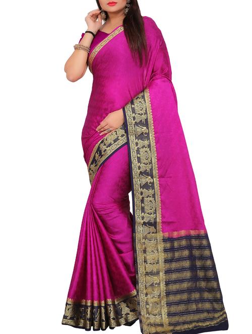 contrast conversational border kanjivaram saree - 15462656 - Very Small Image - 1