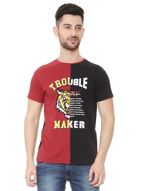 multicolor cotton chest print tshirt - 15463285 - Very Small Image - 1