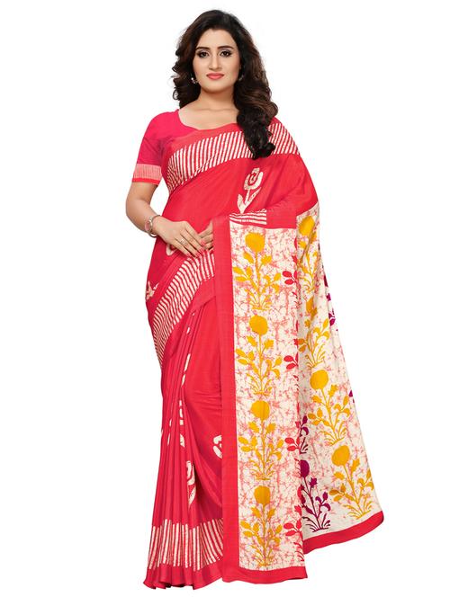 floral printed saree with blouse - 15463424 - Very Small Image - 1