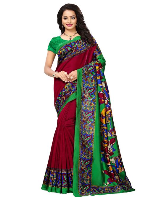 conversational pallu bordered saree with blouse - 15463465 - Very Small Image - 1