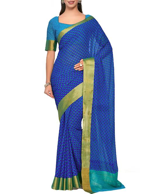 zari border abstract printed saree - 15463940 - Very Small Image - 1