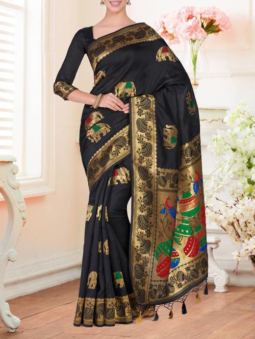 gold pallu conversational kanjivaram saree - 15463999 - Very Small Image - 1