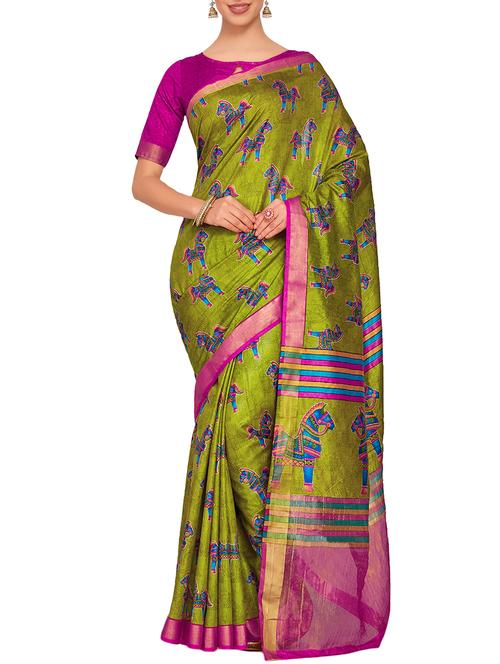 zari border conversational printed saree - 15464017 - Very Small Image - 1