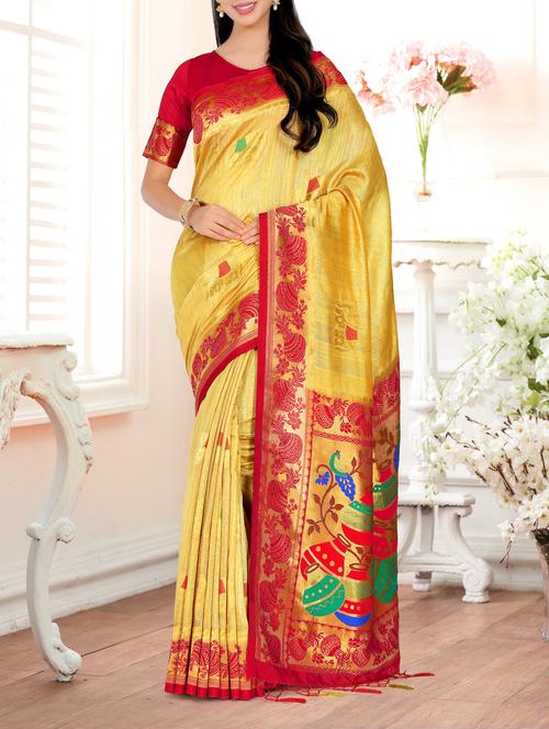 contrast pallu zari kanjivaram saree - 15464019 - Very Small Image - 1