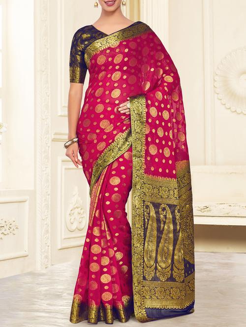 gold zari motif kanjivaram saree - 15464043 - Very Small Image - 1
