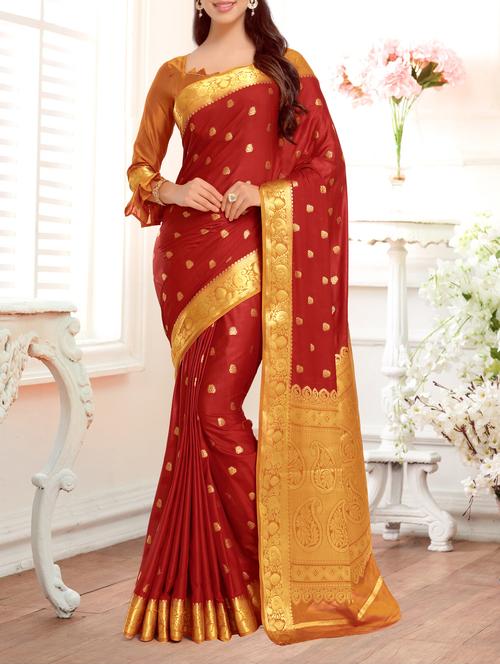 gold zari pallu kanjivaram saree - 15464045 - Very Small Image - 1