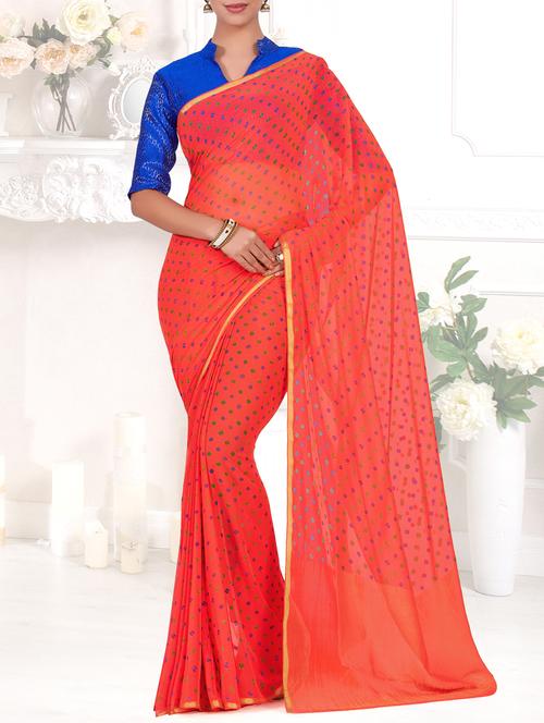 zari piping bandhani saree - 15464064 - Very Small Image - 1