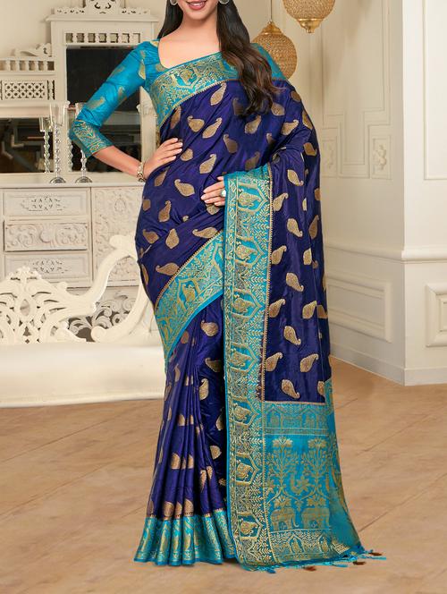 gold zari motif kanjivaram saree - 15464113 - Very Small Image - 1