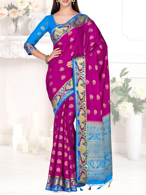 women's self design purple colored saree - 15464127 - Very Small Image - 1