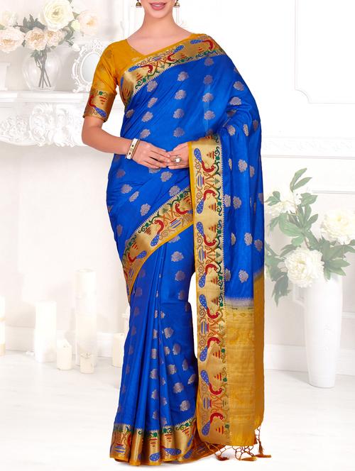 gold zari motif kanjivaram saree - 15464128 - Very Small Image - 1