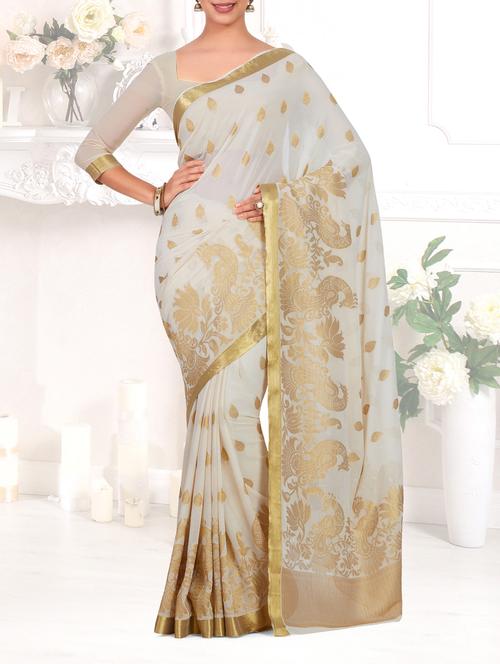 gold zari motif kanjivaram saree - 15464224 - Very Small Image - 1