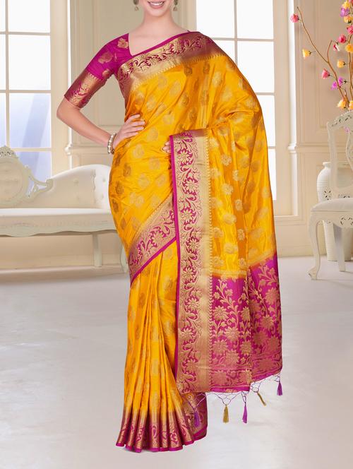 floral border conversational kanjivaram saree - 15464266 - Very Small Image - 1