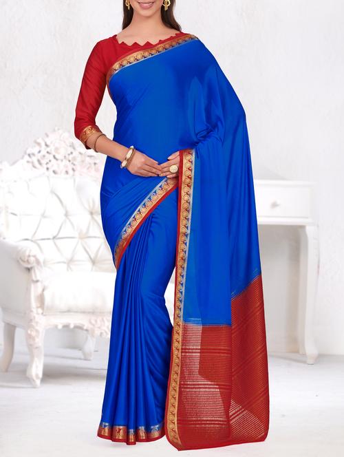 contrast paisley border woven saree - 15464290 - Very Small Image - 1