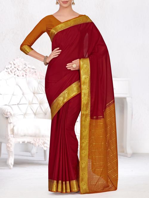 paisley zari border woven saree - 15464291 - Very Small Image - 1