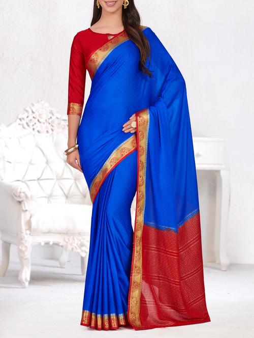 contrast zari border woven saree - 15464299 - Very Small Image - 1