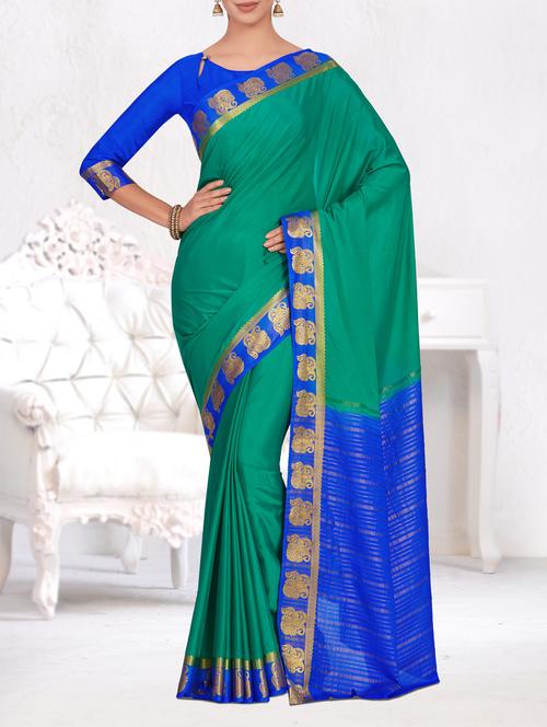 contrast paisley border woven saree - 15464305 - Very Small Image - 1